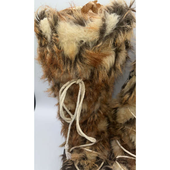 Muk Luks Women's Red Tan Knit Design Snow Boots Faux Fur Lined Size 9 Tan/Beige - Picture 5 of 16